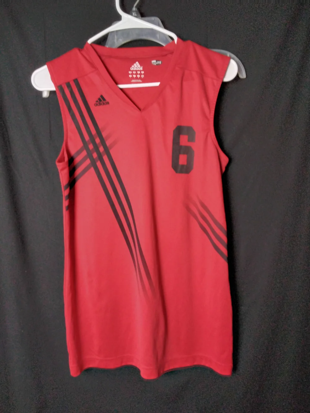 adidas Red Sleeveless Cardinals Jersey with Black Stripes